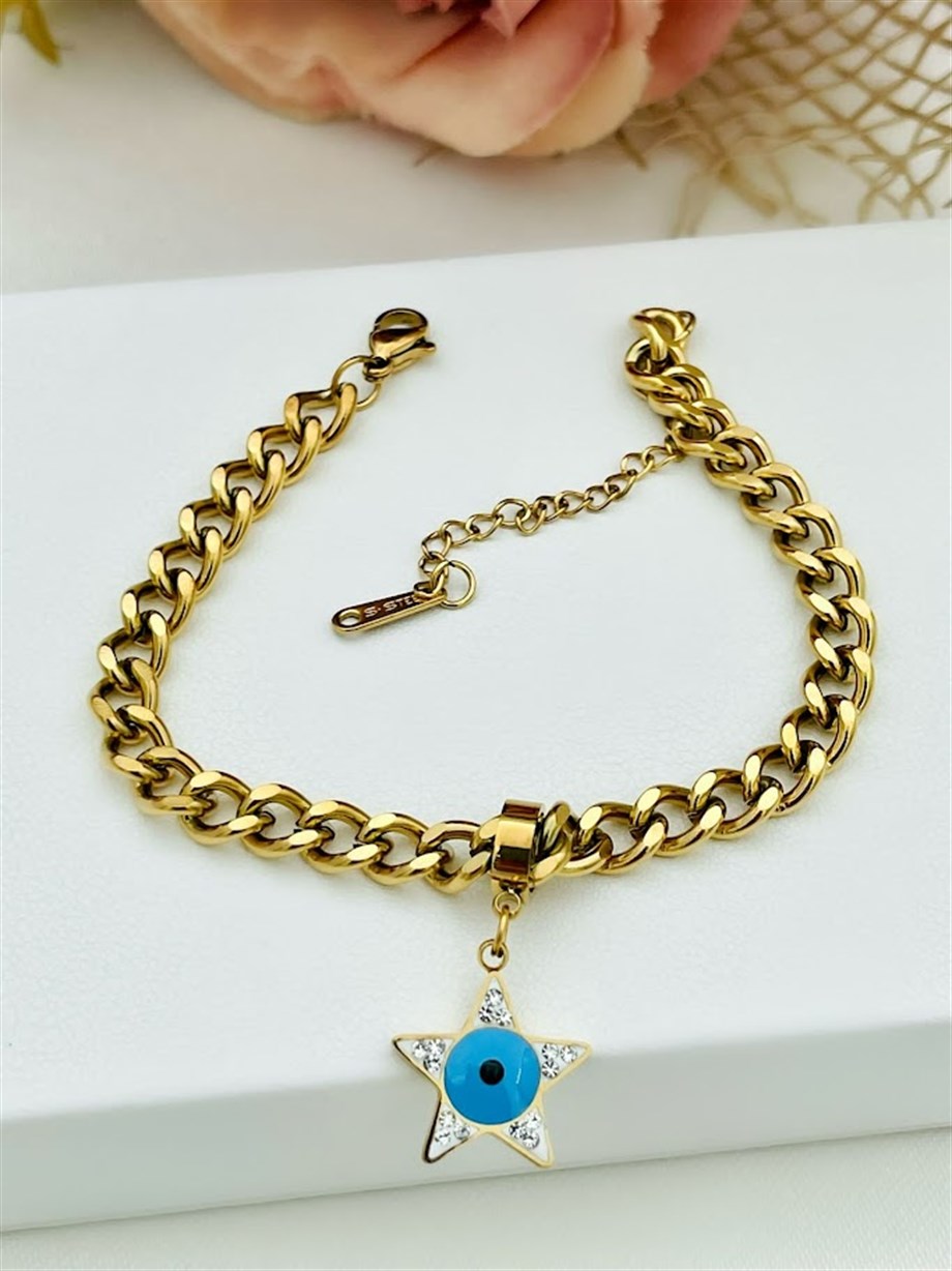 NAZAR BONCUKLU ÇELİK BİLEKLİK