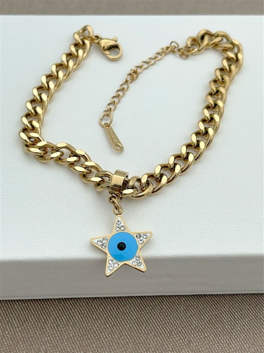 NAZAR BONCUKLU ÇELİK BİLEKLİK