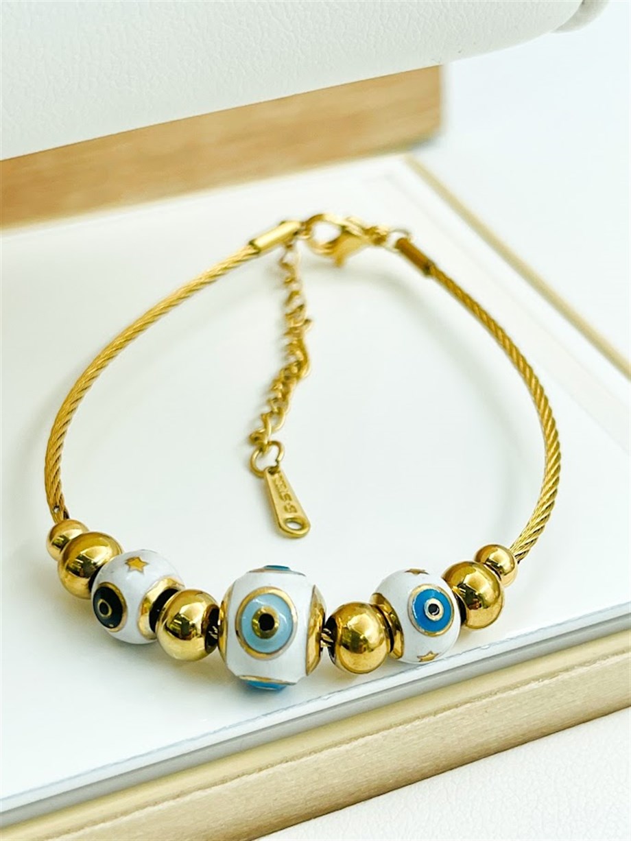 NAZAR BONCUKLU ÇELİK BİLEKLİK