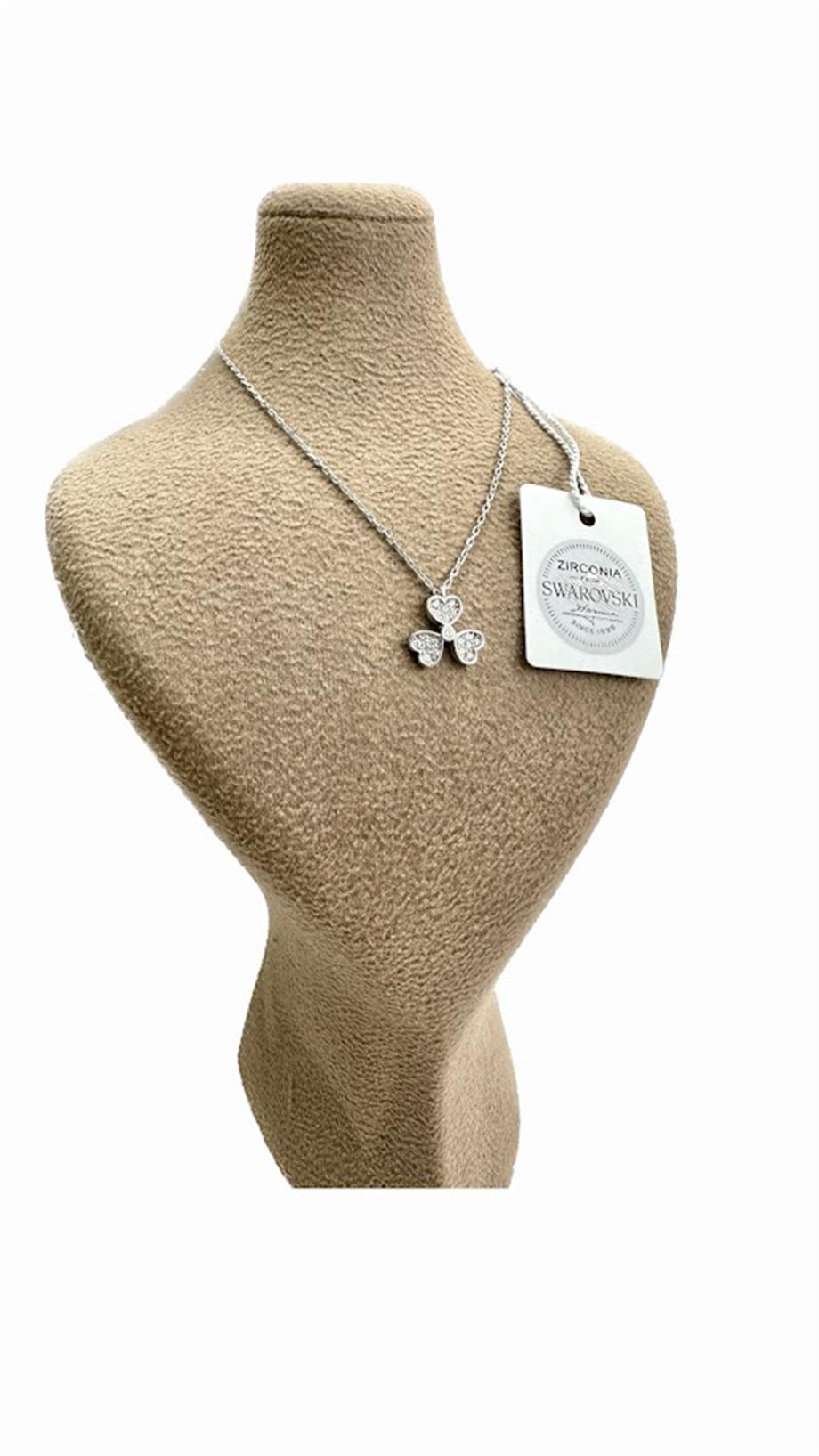 SWAROVSKİ TAŞ GÜMÜŞ KOLYE