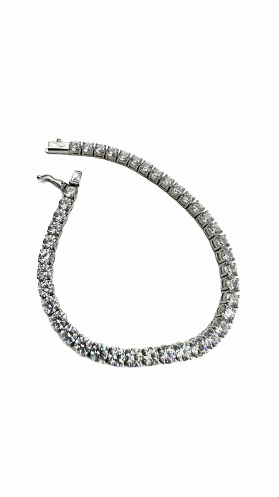 SWAROVSKİ TAŞ SU YOLU GÜMÜŞ BİLEKLİK