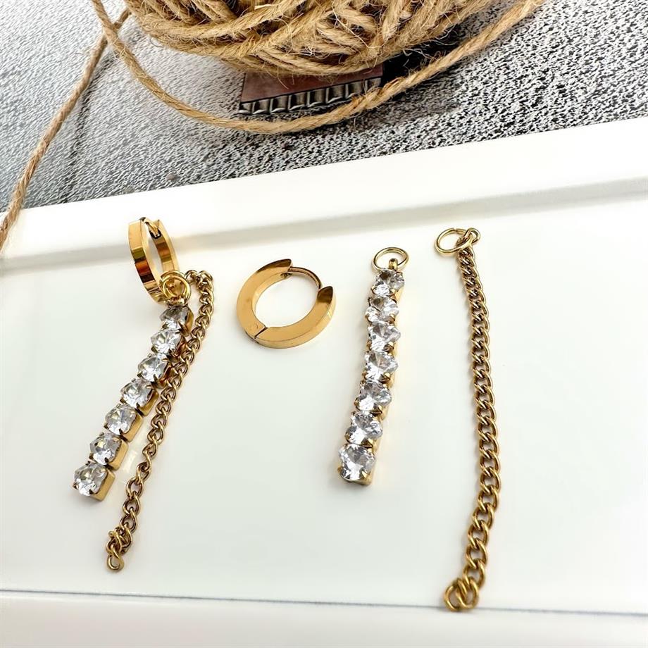 TAŞLI ÇELİK KÜPE