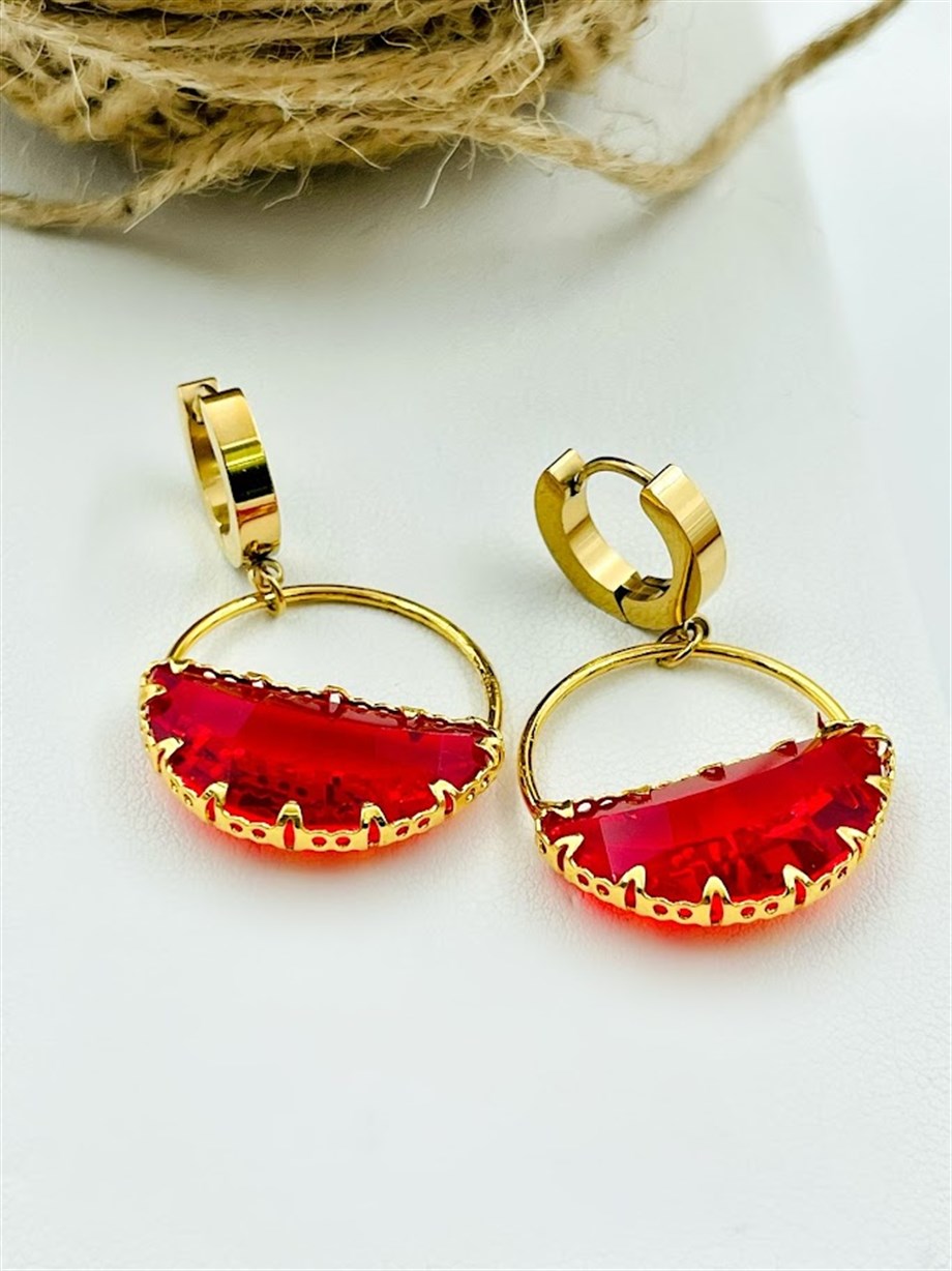 TAŞLI ÇELİK KÜPE