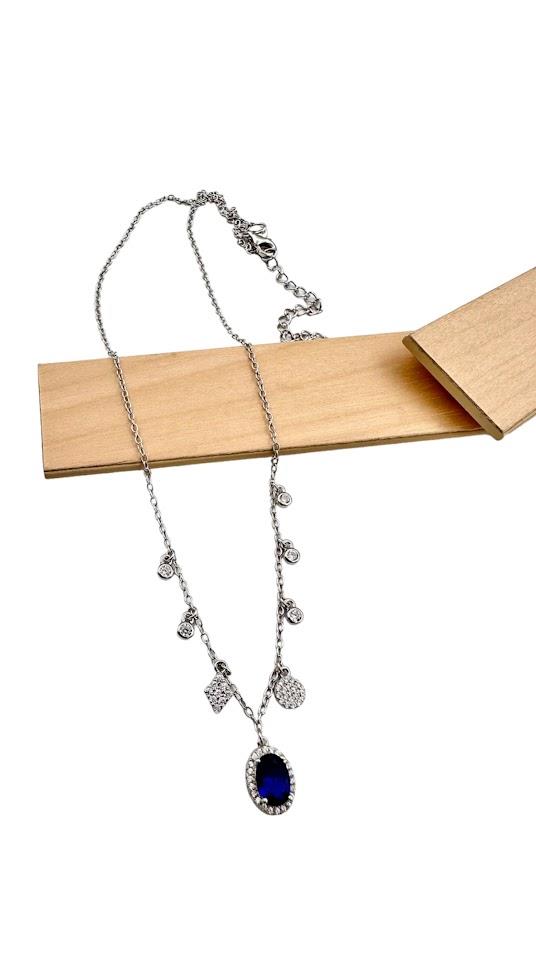 TAŞLI GÜMÜŞ KOLYE