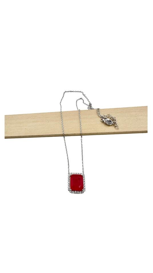 TAŞLI GÜMÜŞ KOLYE