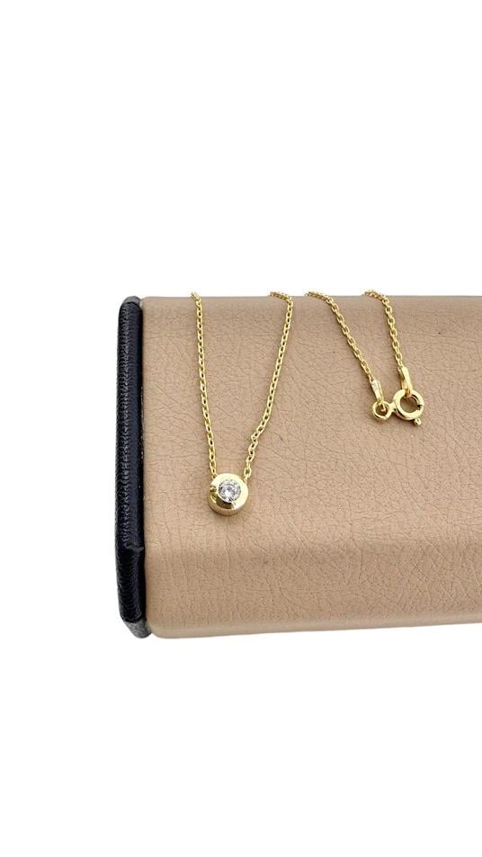 TEK TAŞ GÜMÜŞ KOLYE