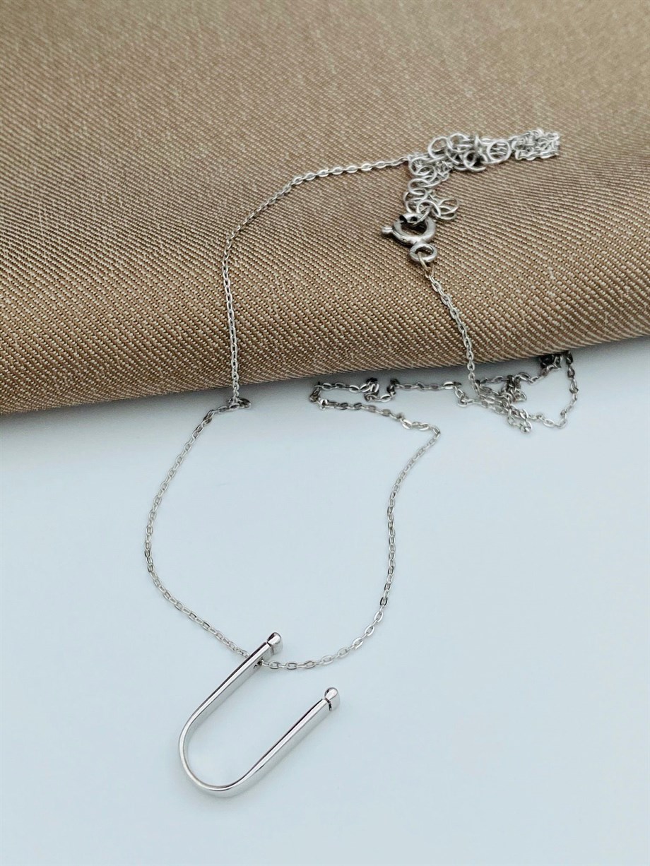 ''U'' HARFİ GÜMÜŞ KOLYE