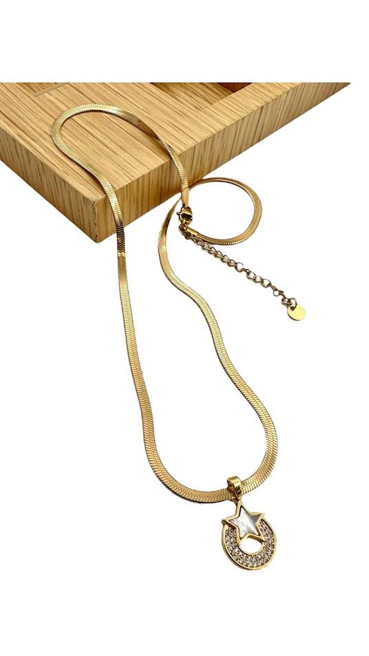 YILDIZ MODEL ÇELİK KOLYE