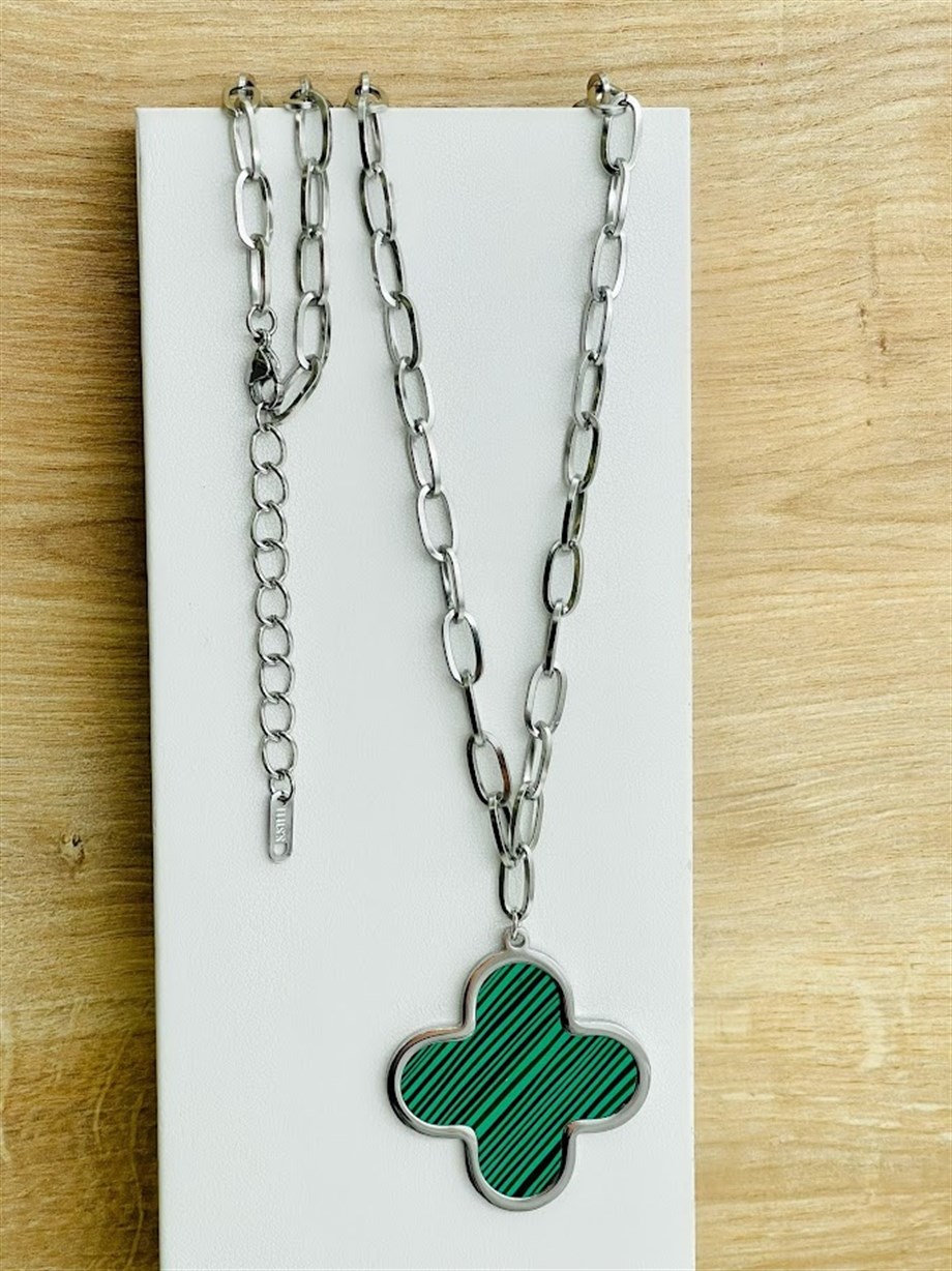 YONCA MODEL ÇELİK UZUN KOLYE