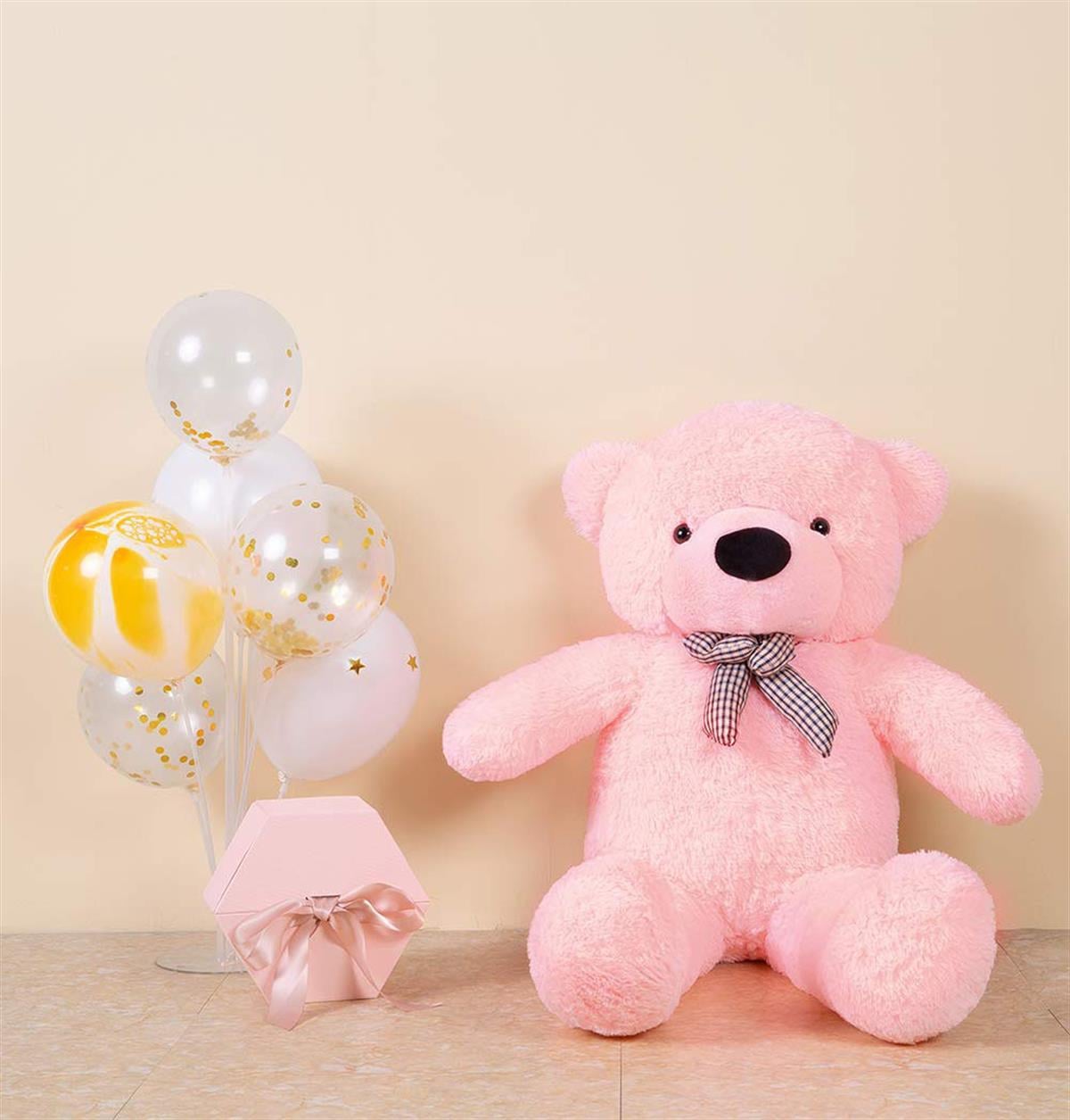 100 CM PEMBE SEVİMLİ PELUŞ AYI