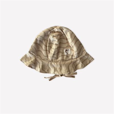 Auntie Me Organik Çift Taraflı Marzipan 'Waves' Dokuma Şapka