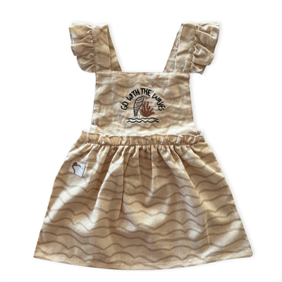 Auntie Me Organik Marzipan 'Waves' Dokuma Elbise