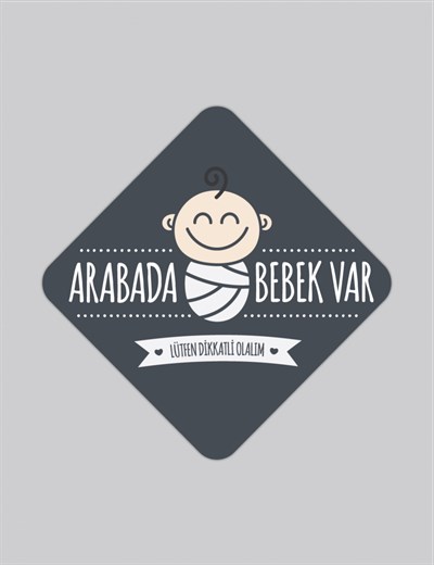 Baluna Araba Etiketi - Arabada Bebek Var
