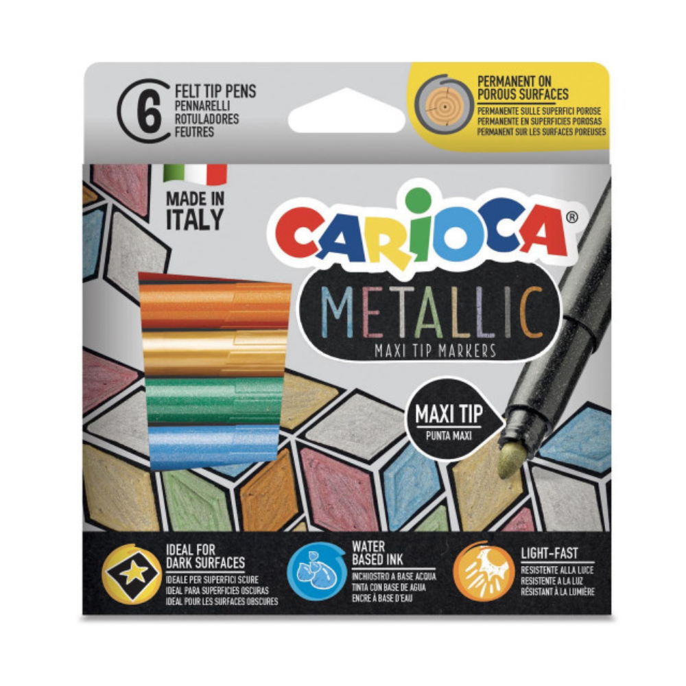 Carioca Jumbo Keçeli Boya Kalemi 6'lı - Metalik