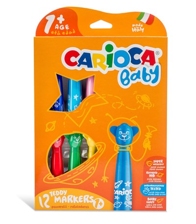 Carioca Teddy Jumbo Bebek Süper Yıkanabilir Keçeli Boya Kalemi (12'li)