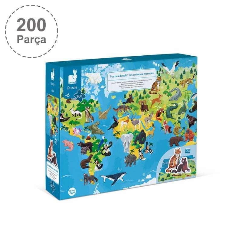 Janod 200 Parça Figürlü Puzzle - Hayvanlar