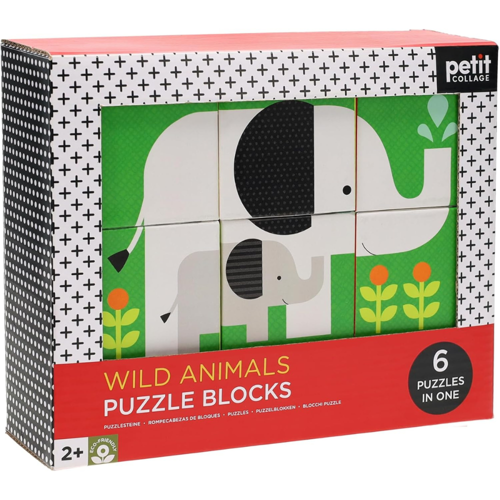 Petit Collage Yapboz Blokları - Wild Animals