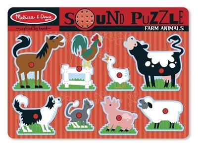 Melissa - Doug Ahşap Sesli Yapboz - Çiftlik Hayvanları