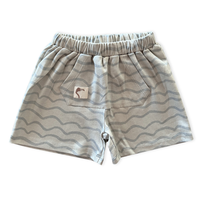 Auntie Me Organik Blue Waves 'Surfing Whale' Şort