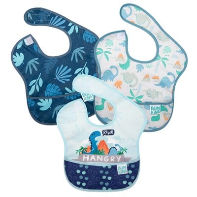 Bumkins Superbib Önlük 3'lü Paket - Hangry, Dinosaurs, Blue Tropic