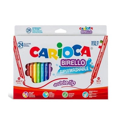 Carioca Birello Yıkanabilir Çift Taraflı Keçeli Boya 24'lü