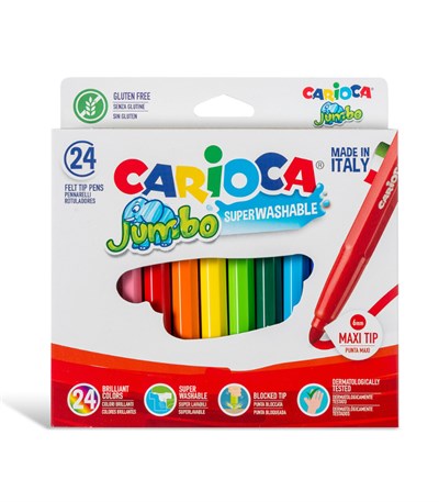Carioca Jumbo Yıkanabilir Keçeli Boya Kalemi (24'lü)