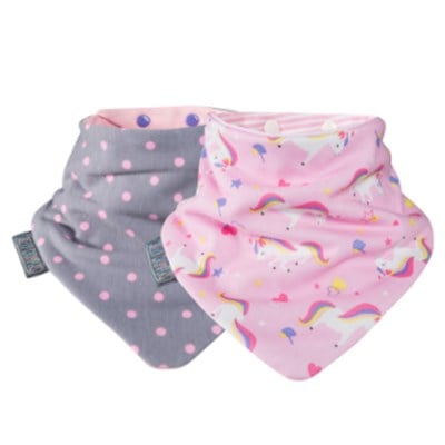 Cheeky Chompers Neckerbib İkili Fular Önlük Unicorn & Dots