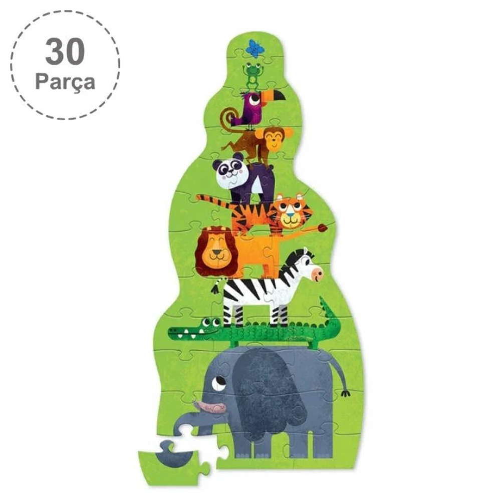 Crocodile Creek Dev Kule Puzzle - 30 Parça - Orman