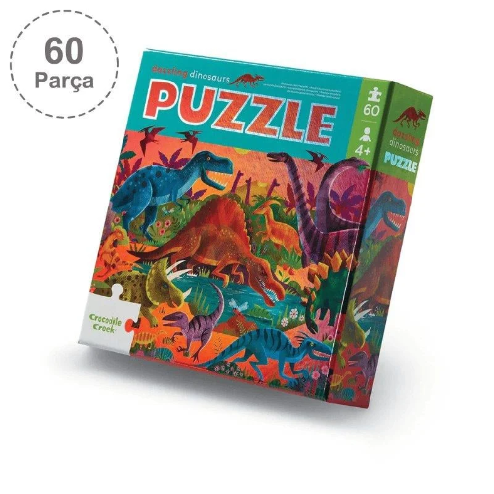 Crocodile Creek Puzzle - 60 Parça - Dinozorlar