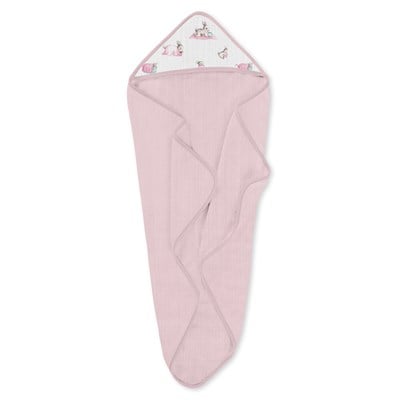 Deux Lapins Bébé Lapin Rose Müslin Kurulanma Örtüsü