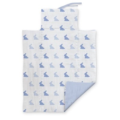 Deux Lapins Bleu Lapin Müslin Alt Değiştirme Matı