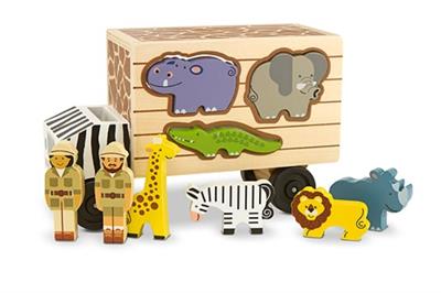 Melissa - Doug Ahşap Kamyon - Hayvan Kurtarıcıları - Şekil Bulmaca