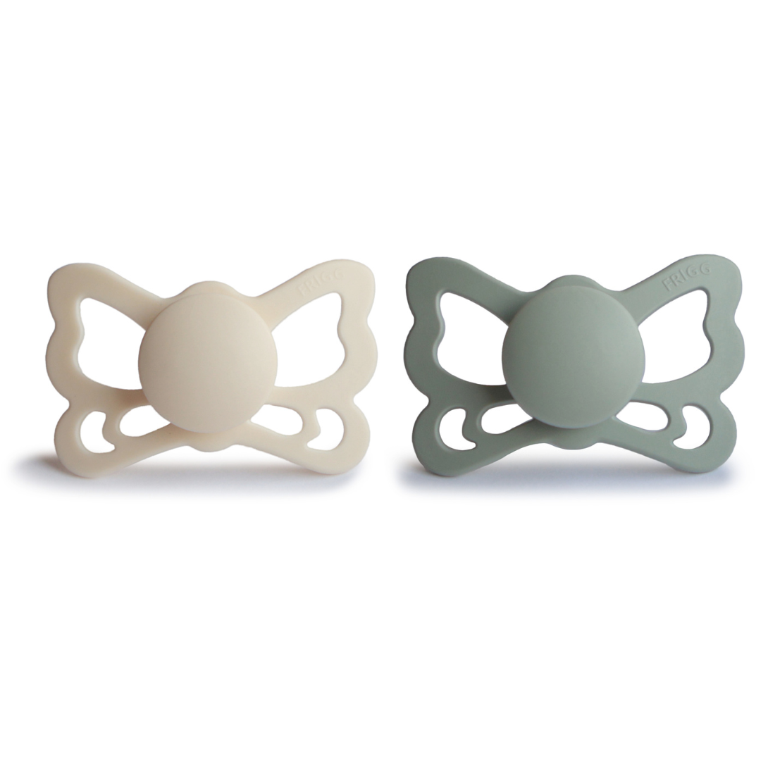 FRIGG Butterfly İkili Silikon Emzik - Cream / Sage 6-18 Ay