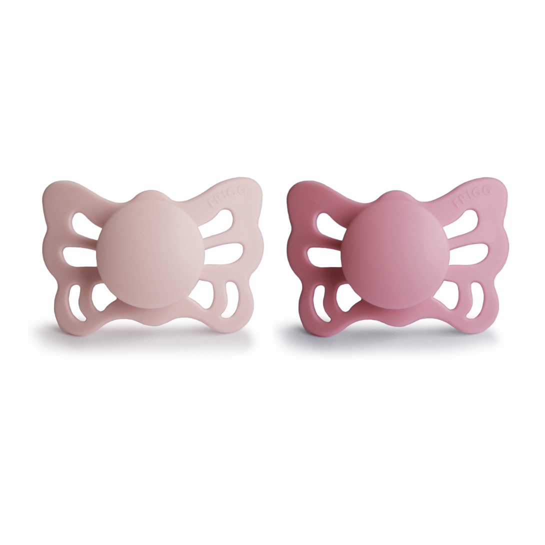FRIGG Butterfly İkili Silikon Emzik - Dusty Rose / Blush 0-6 Ay