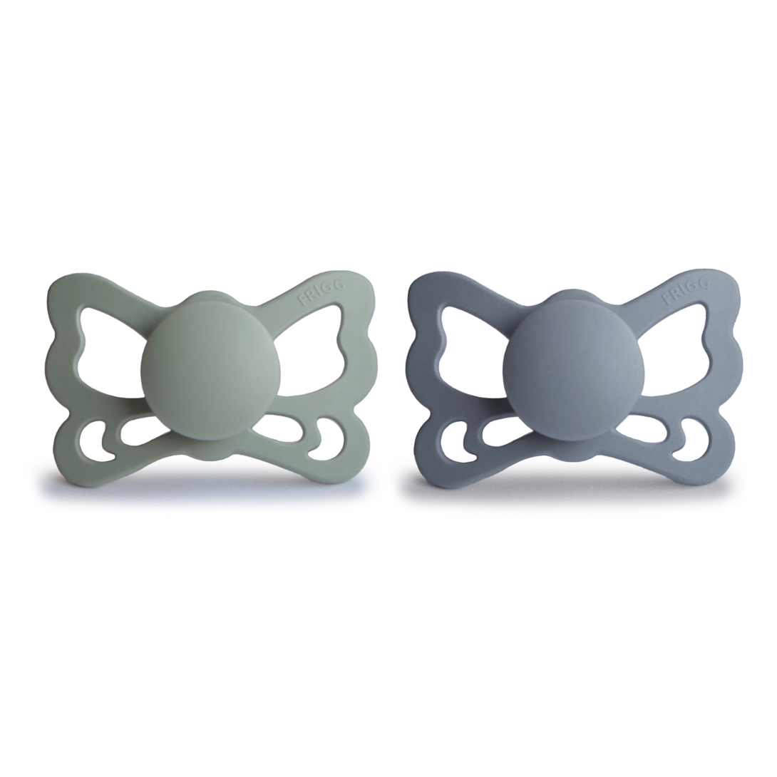 FRIGG Butterfly İkili Silikon Emzik - Great Gray / Sage 6-18 Ay