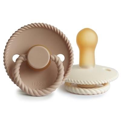 FRIGG Rope İkili Kauçuk Emzik - Cream / Croissant