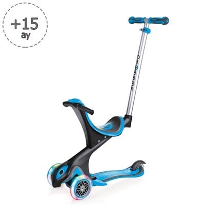 Globber Evo Go Up Comfort Işıklı Scooter - Mavi