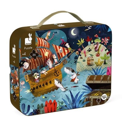 Janod 36 Parça Çanta Puzzle Hazine Avı