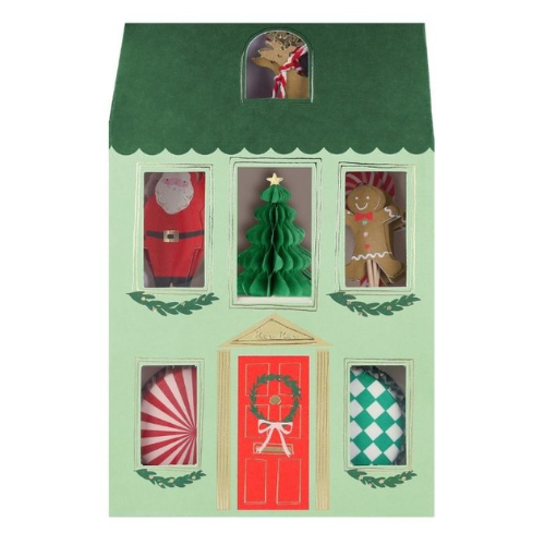 Meri Meri Cupcake Kit - Yeni Yıl Evi Cupcake Kit (24'lü)