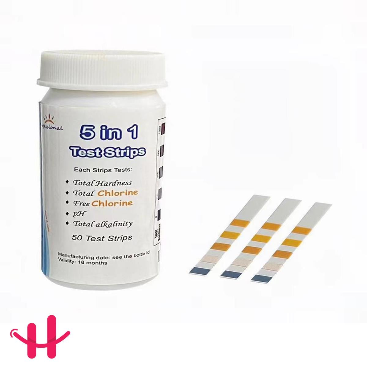 5'sı 1 Arada Test Kiti (50 Şerit) | Havuz Test Kiti | 