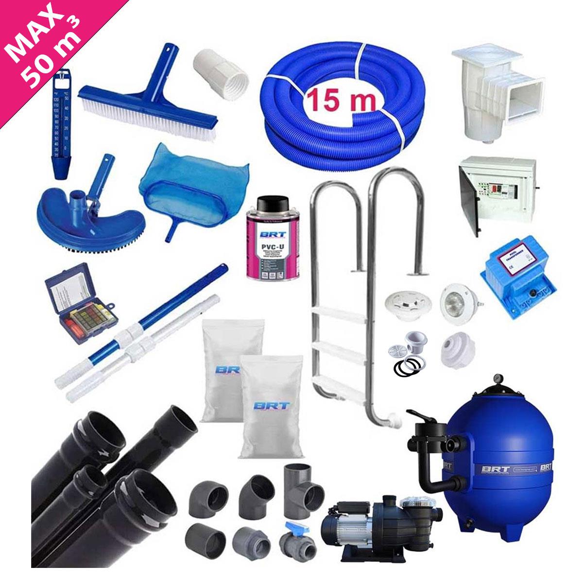 Skimmerli Platinum Havuz Montaj Seti (Minimum 30m³ - Maksimum 50 m³) | Hazır Havuz Yapım Seti | 