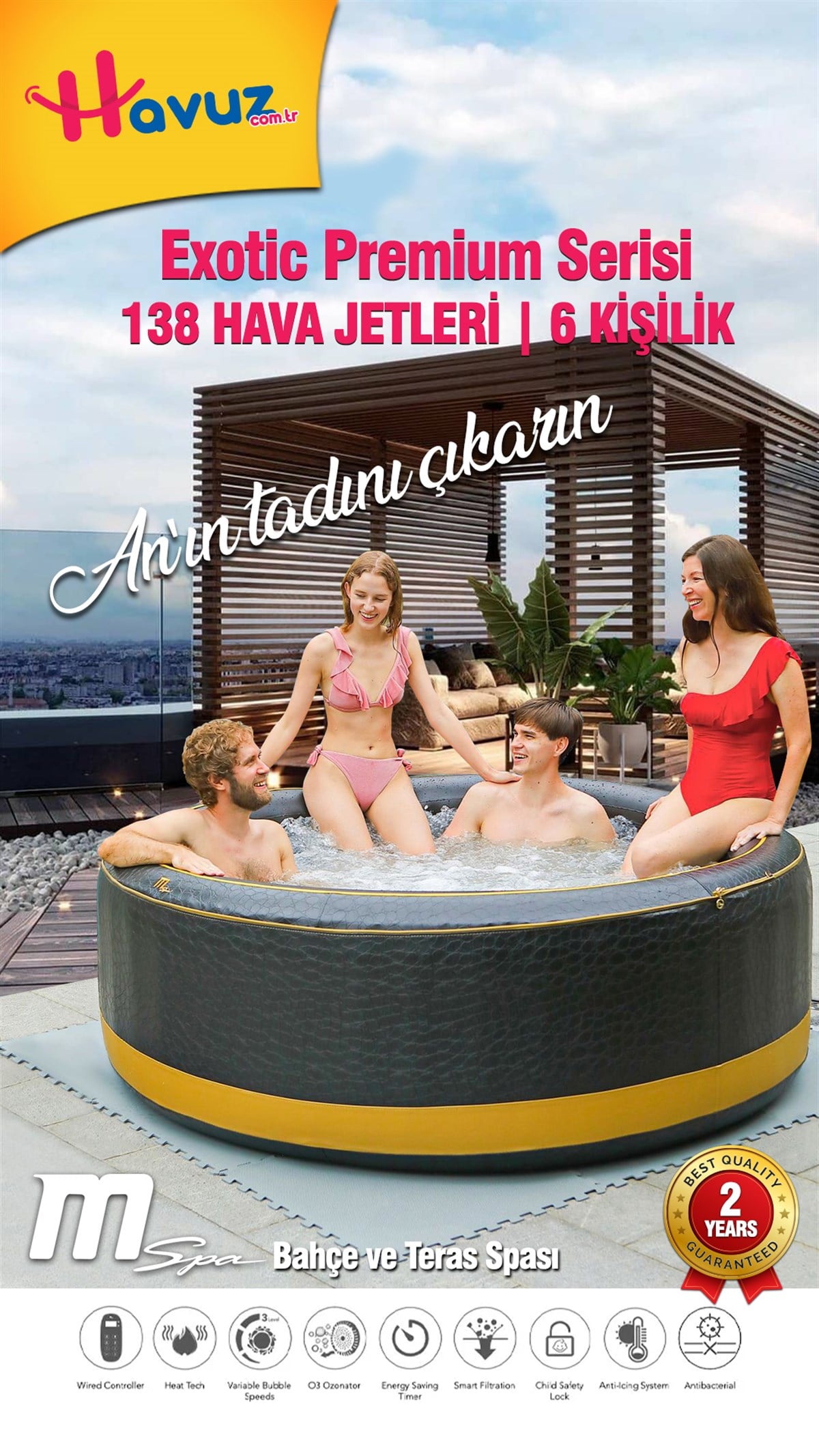 SaunaMSPASpa Jakuzi Exotic Havuz P-EX069 6 Kişilik / havuz.com.tr