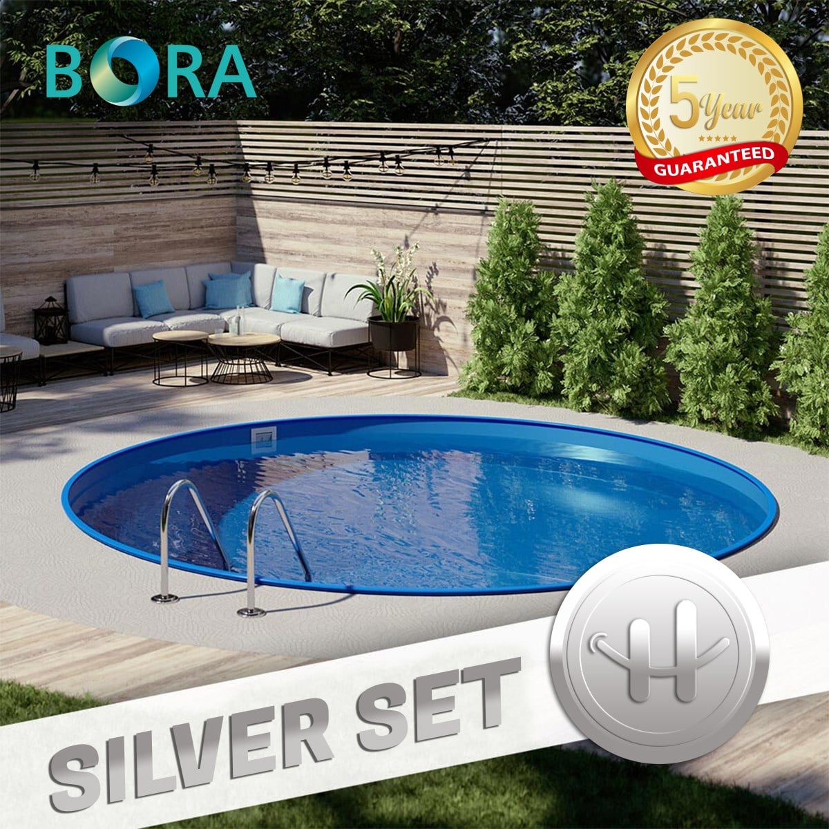 Yetişkin HavuzSermed HavuzYüzme Havuzu Bora Silver Set Gömme Tip / havuz.com.tr