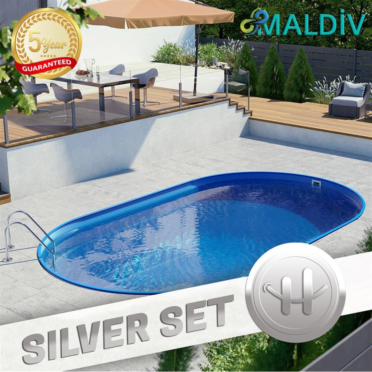 Yetişkin HavuzSermed HavuzPrefabrik Çoçuk Havuz Set 7 M Çap + Kurulum + Nakliye Bora / havuz.com.tr