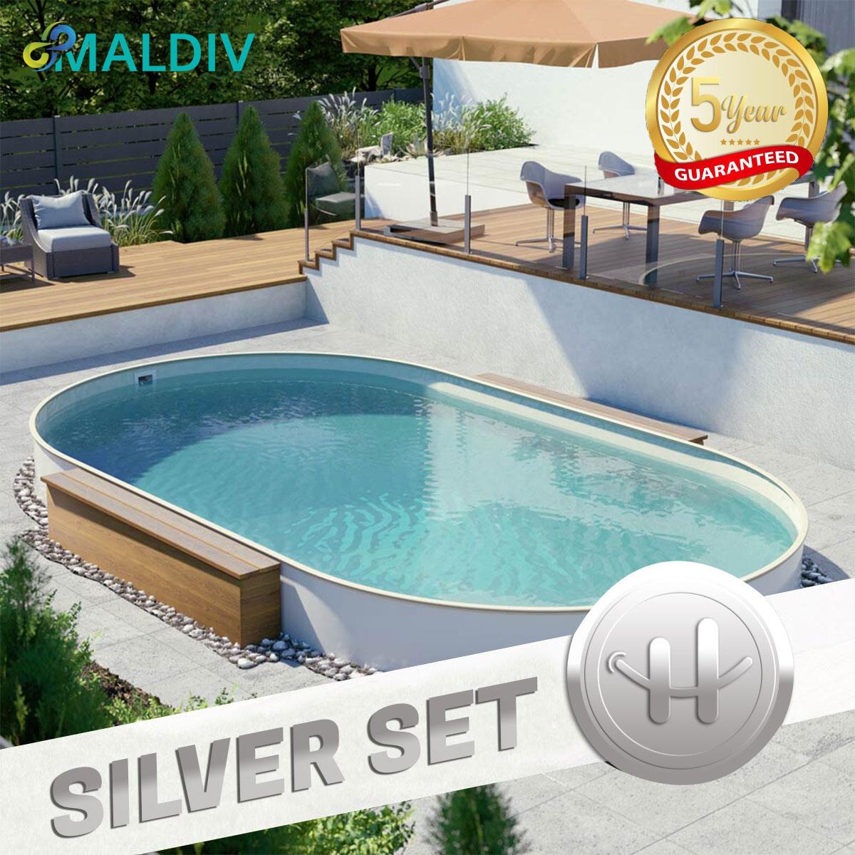 Yüzme Havuzu Maldiv Silver Set Yarı Gömme Tip | Maldiv Havuz | Yüzme Havuzu Maldiv Silver Set Yarı Gömme Tip - Havuz.com.tr