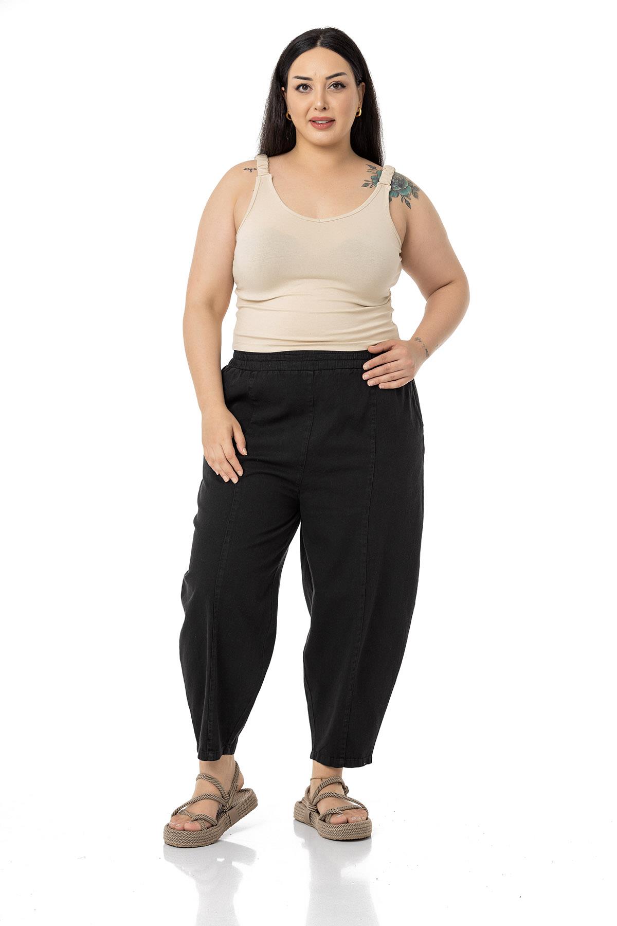 Büyük Beden Askıları Büzgülü Drapeli Crop Bej Rengi Body