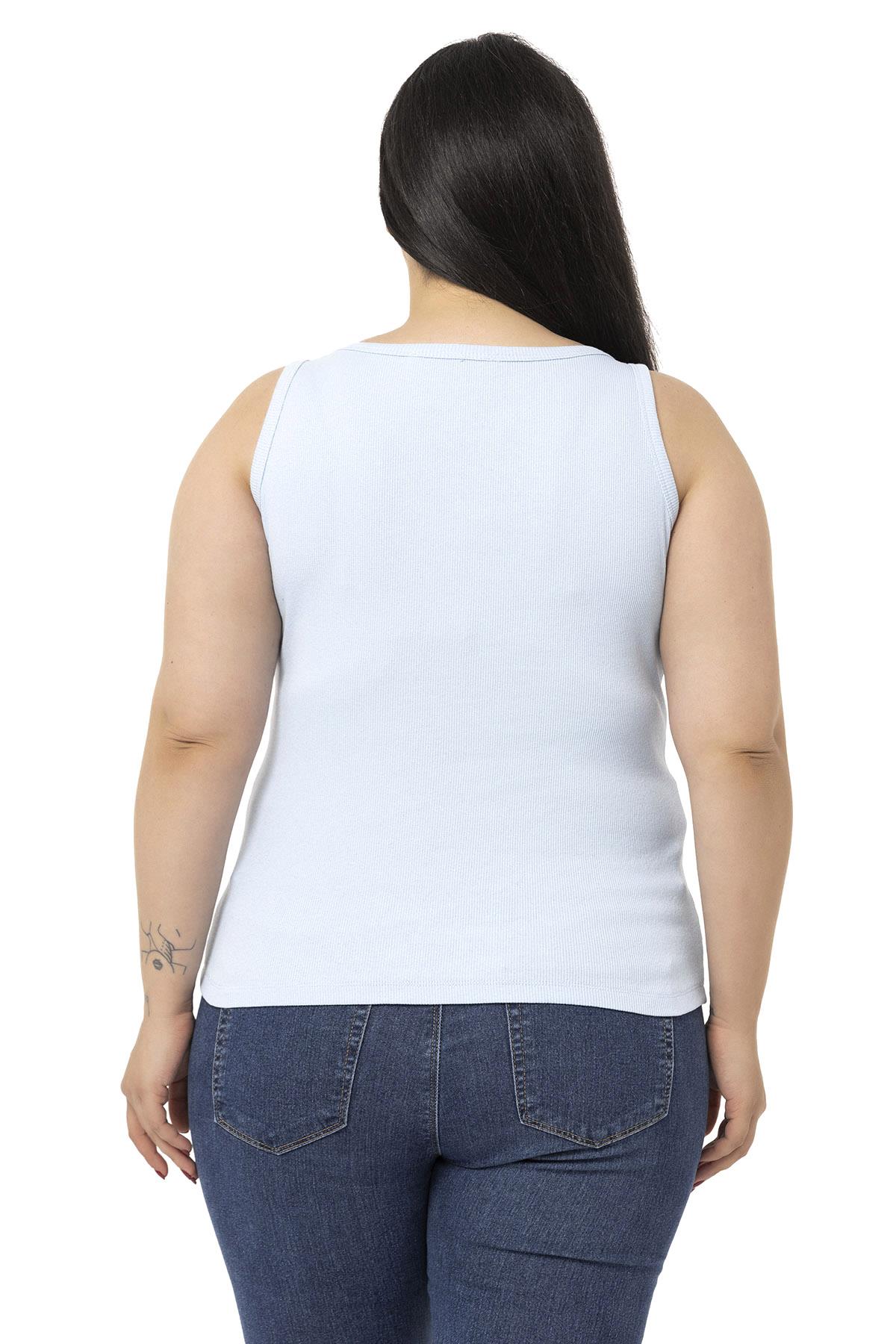 Büyük Beden Askılı Fitilli Kaşkorse Bebe Mavi Body