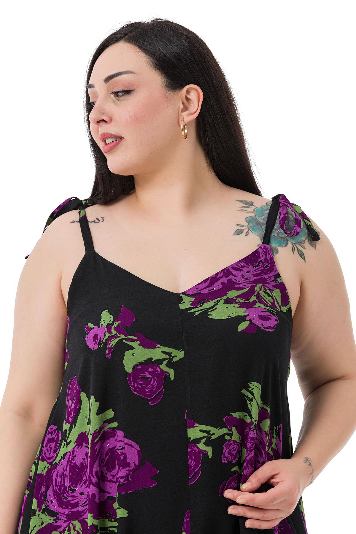 Plus Size Woven Viscose Lilac Floral Jumpsuit