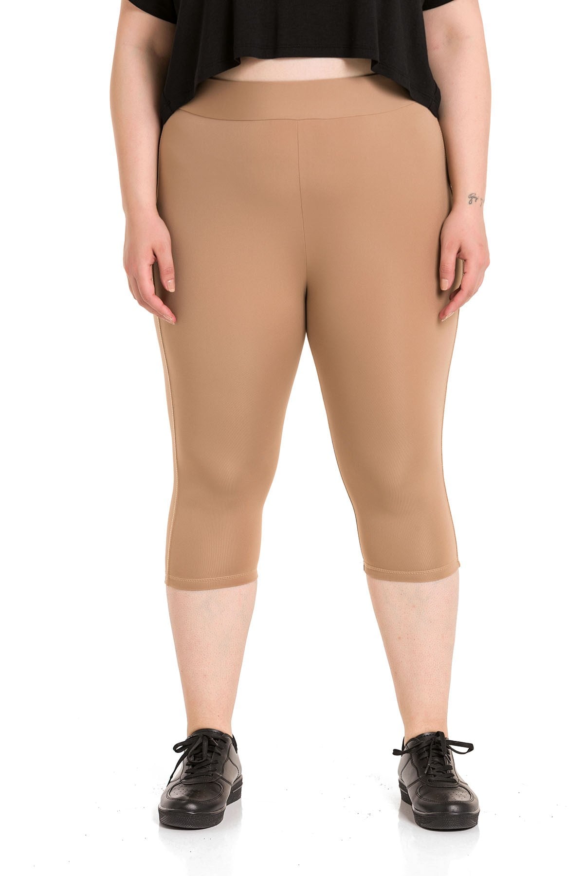 Plus Size Mink Tights Below the Knee with Elastic Waist and Carocaine Stitching