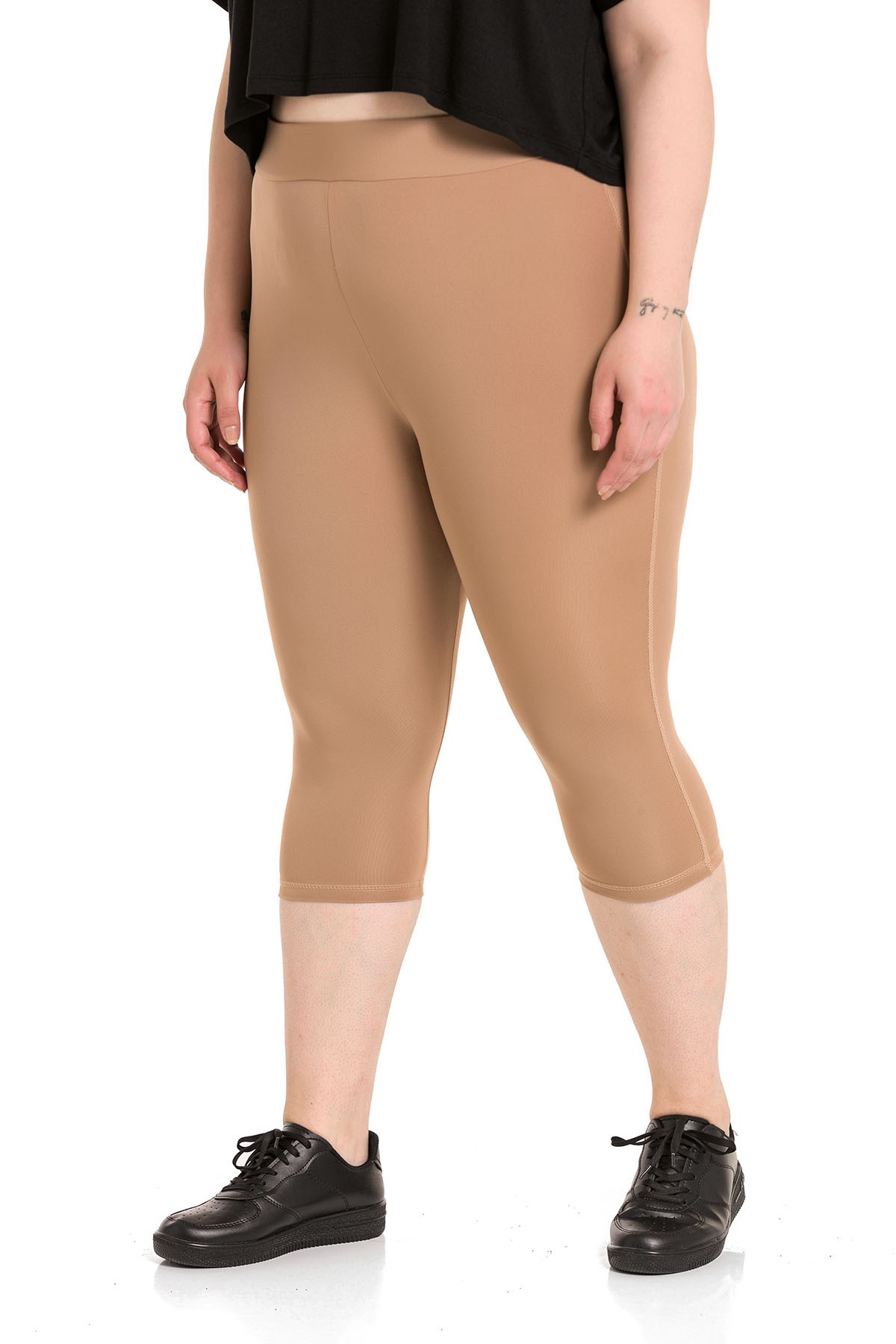 Plus Size Mink Tights Below the Knee with Elastic Waist and Carocaine Stitching
